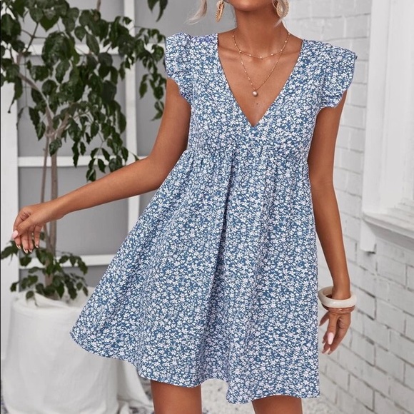 SHEIN Ruffle Armhole Ditsy Floral Dress - Picture 1 of 5